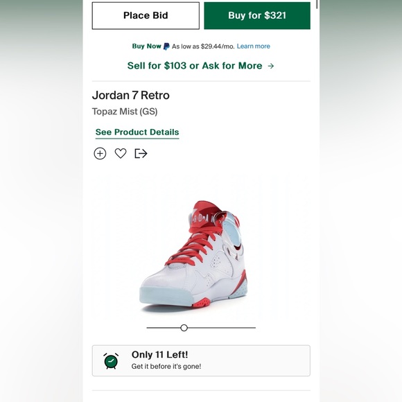 Jorden 7s retro’s (topaz mist) - Picture 8 of 8